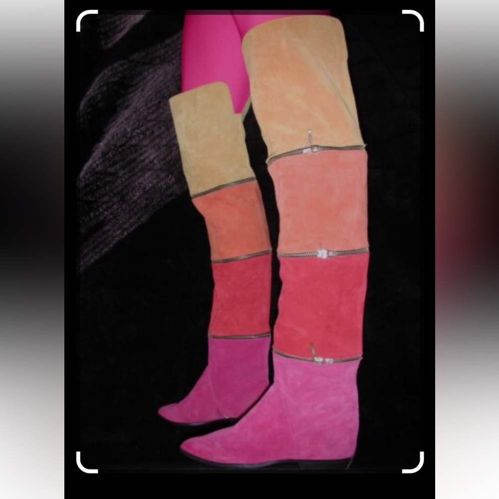 Vintage Tiered Suede Boots 7.5 / 8